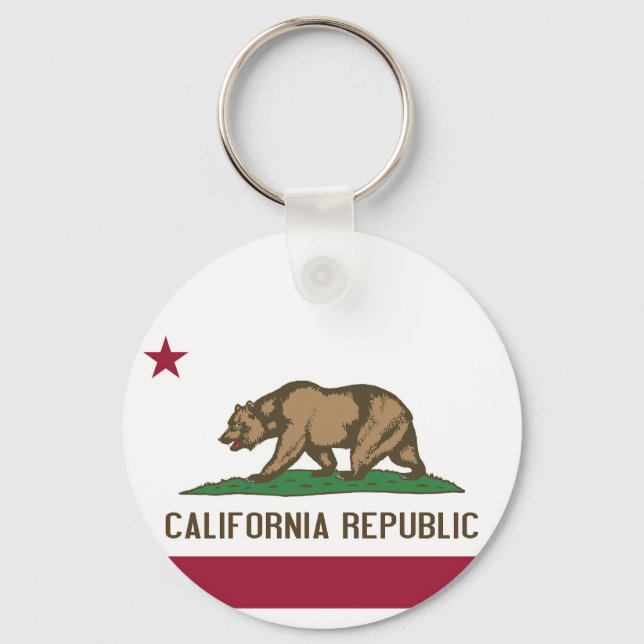 Porte-clés Keychain with Flag of California State (Recto)