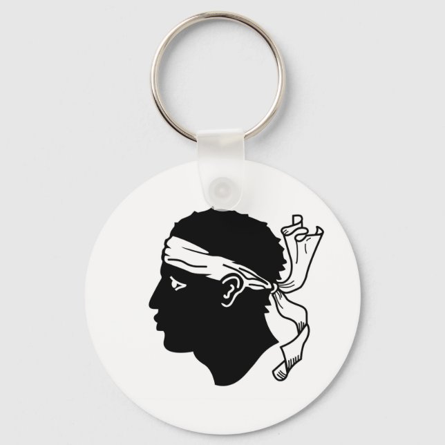 Porte-clés Keychain with Flag of Corsica, France (Recto)