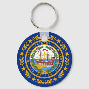 Porte-clés Keychain with Flag of  New Hampshire State
