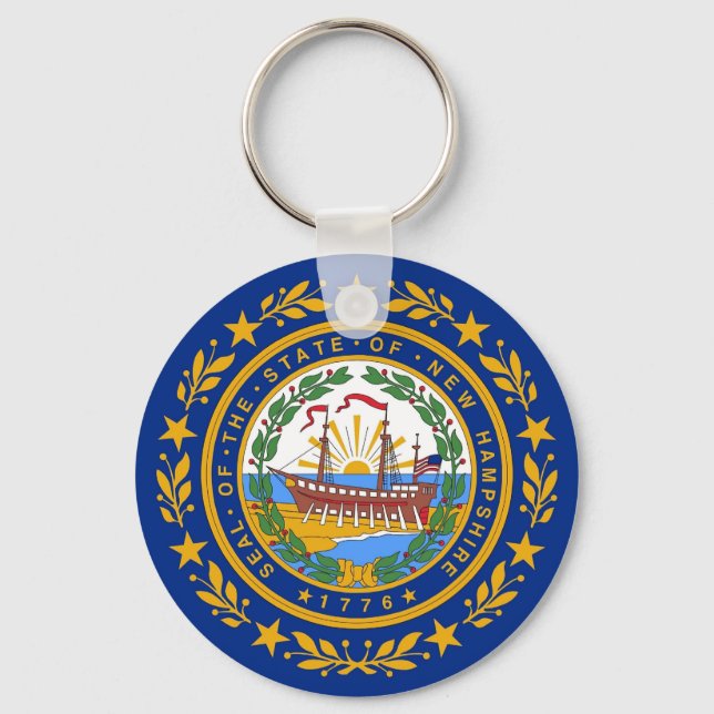 Porte-clés Keychain with Flag of  New Hampshire State (Recto)