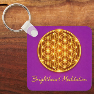 Porte-clés Keychain with Flower of Life and Maha Sri Yantra 