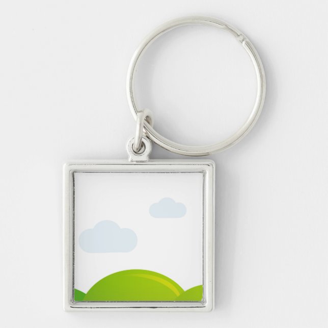 Porte-clés Keychaine tiré par la main original : argent (Devant)