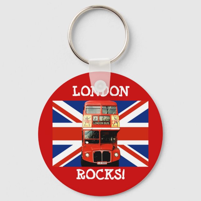 Porte-clés Keyring  London Bus and British Flag (Recto)