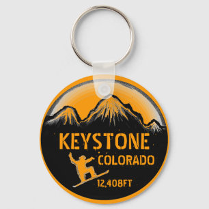 Porte-clés Keystone Colorado orange snowboard art porte - clé