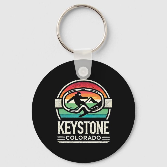 Porte-clés Keystone Snowboard Retro Colorado Mountain Snow (Recto)