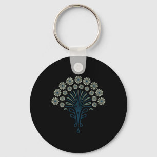 Porte-clés Kf 0358 E - Daisies rétro Vintages les années 70 P