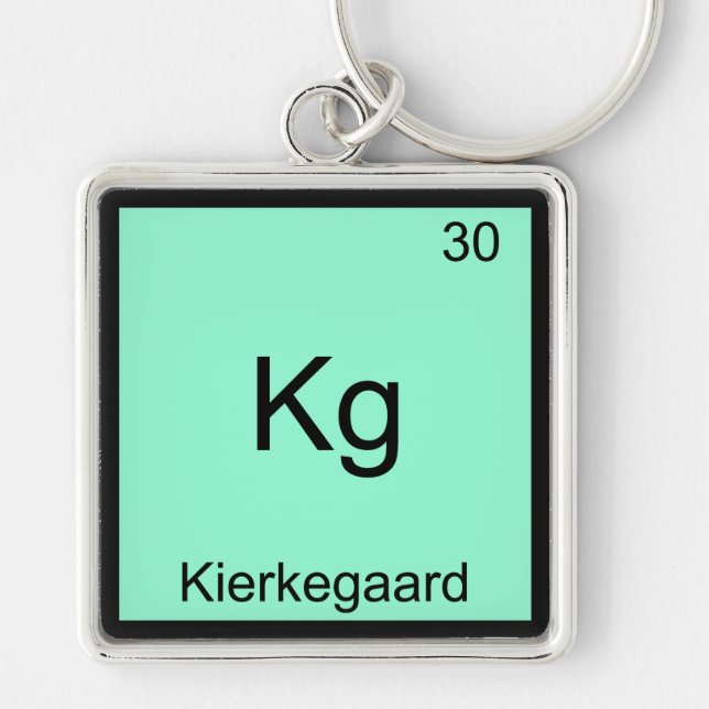 Porte-clés Kg - Kierkegaard Élément Drôle Symbole Chimie T (Devant)