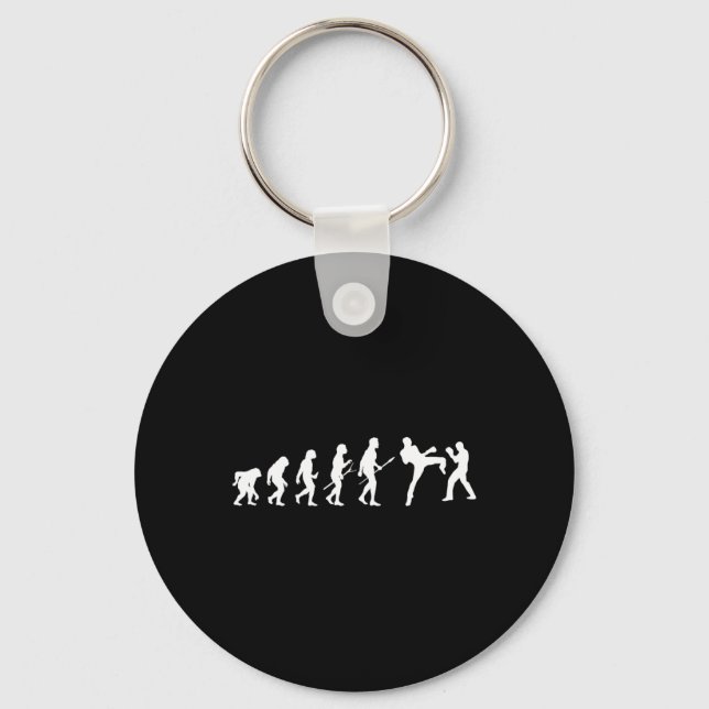 Porte-clés Kick Mma Kickboxing Boxeur Boxe Évolution Humaine  (Recto)