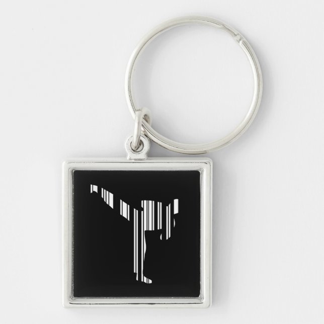 Porte-clés KICKBOXER BAR CODE Motif de code-barres de kickbox (Devant)