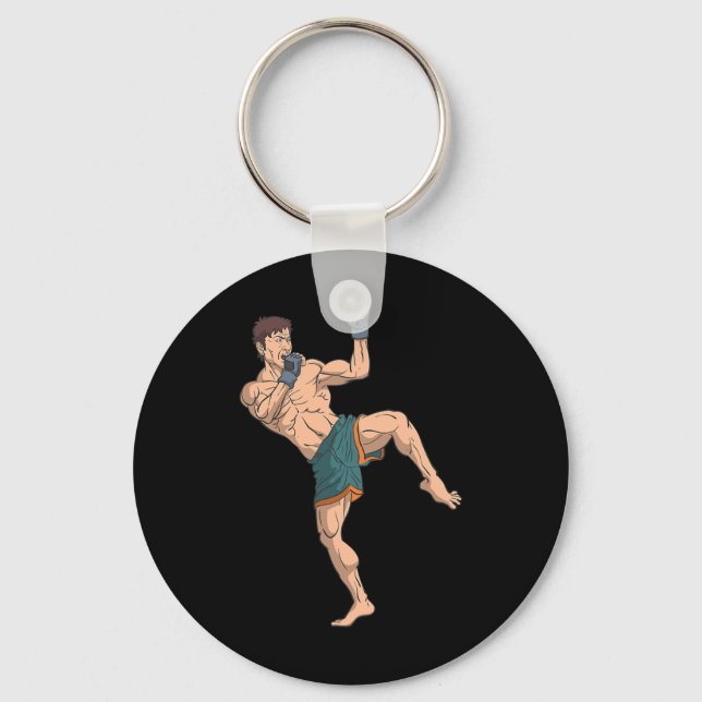 Porte-clés Kickboxeur se prépare à frapper  (Recto)