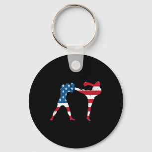 Porte-clés Kickboxing Drapeau Américain