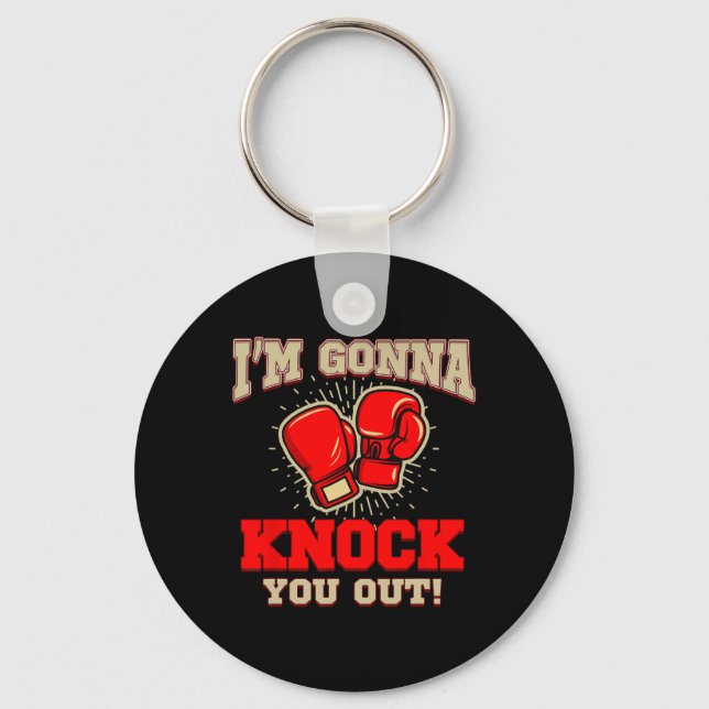 Porte-clés Kickboxing Je vais vous assommer ! Kickbox Kickbo (Recto)