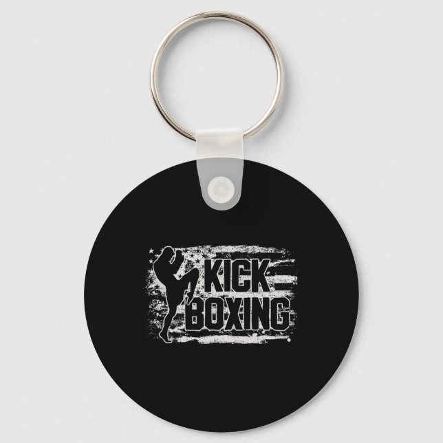 Porte-clés Kickboxing Kickboxer États-Unis Drapeau Américain  (Recto)