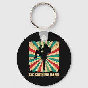Porte-clés Kickboxing Rétro Nana Grand-mère de Kickboxeur Art
