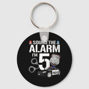 Porte-clés Kids 5 Year Old Police Birthday Officier Cop Car 5