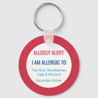 Porte-clés Kids Allergy Alert Personalized Allergic To