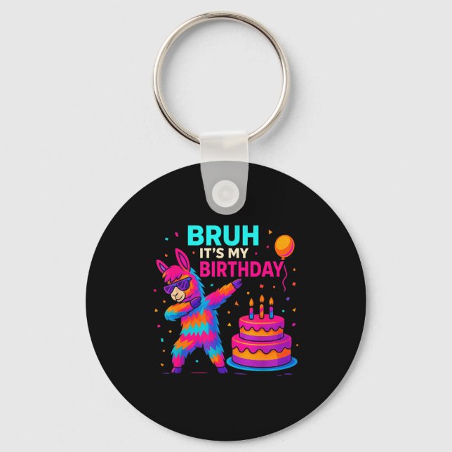 Porte-clés Kids Dabbing Llama Birthday Funny Bday Party Tee  (Recto)