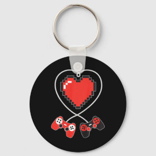 Porte-clés Kids Heart Pixel Art jeu vidéo Contrôleur Valenti