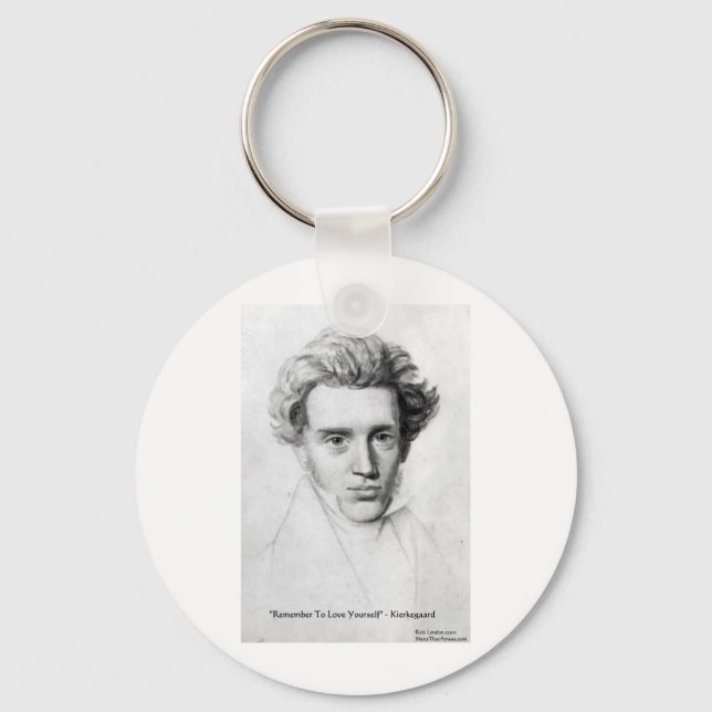 Porte-clés Kierkegaard "S'aimer soi-même" Cadeaux de citation (Recto)