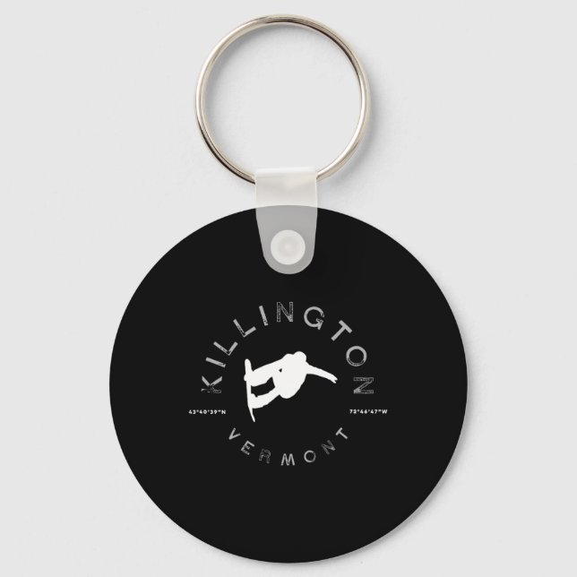 Porte-clés Killington Vermont Vintage Retro Snowboard (Recto)