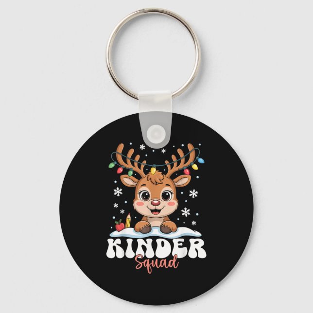Porte-clés Kinder Squad Reindeer Christmas Lights Cute Winter (Recto)