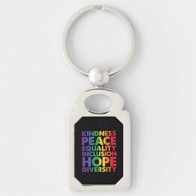 Porte-clés Kindness Peace Equality Love Inclusion Hope LGBT (Devant)