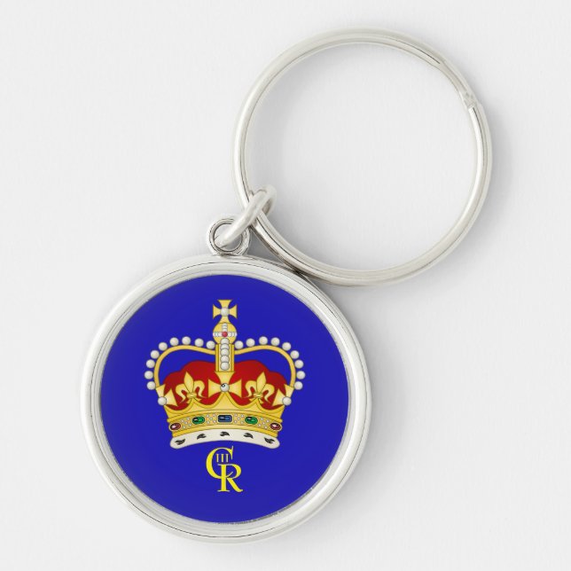 Porte-clés King Charles III Monogramme et anneau de clé de co (Devant)