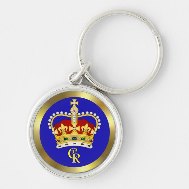 Porte-clés King Charles III Monogramme et anneau de clé de co (Devant)