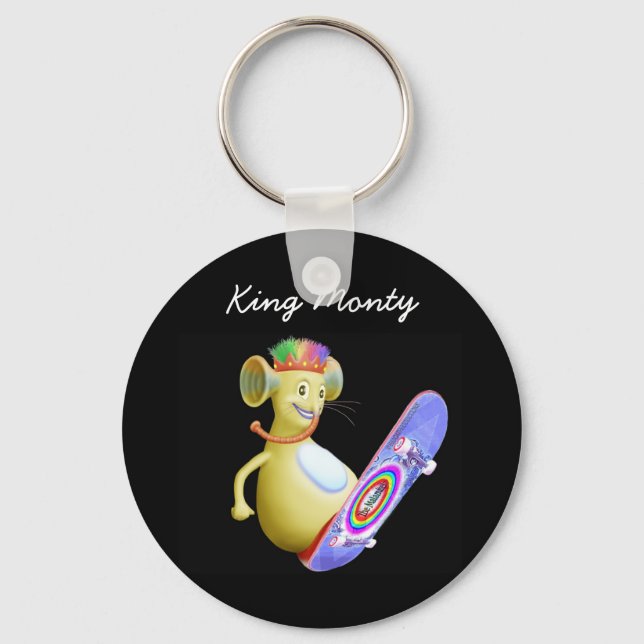 Porte-clés King Monty sur le skate board (Recto)