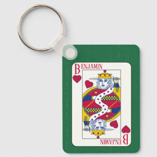Porte-clés King of Hearts Nom personnalisé Carte de jeu