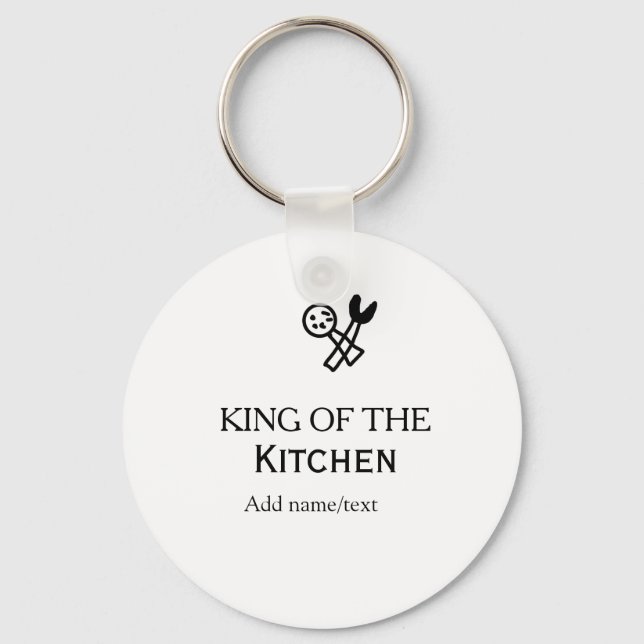 Porte-clés King of the kitchen chef cooking add name crown ha (Recto)
