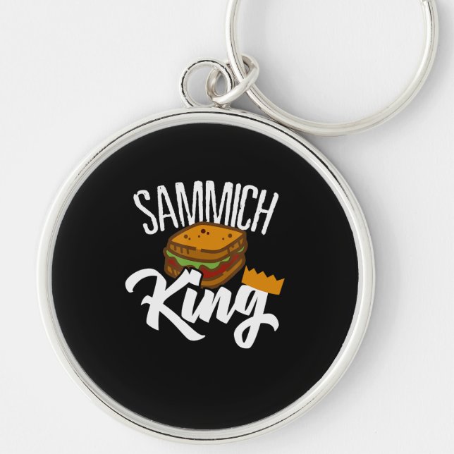Porte-clés King Sandwich Fars Day Alimentation Diète Chef Art (Devant)