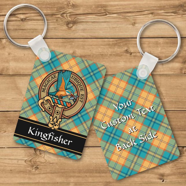 Porte-clés Kingfisher Crest sur Tartan Porte - clé (Créateur téléchargé)
