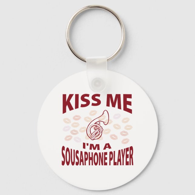 Porte-clés Kiss Me I'm A Sousaphone Player (Recto)