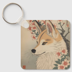 Porte-clés Kitsune & cherry blossom