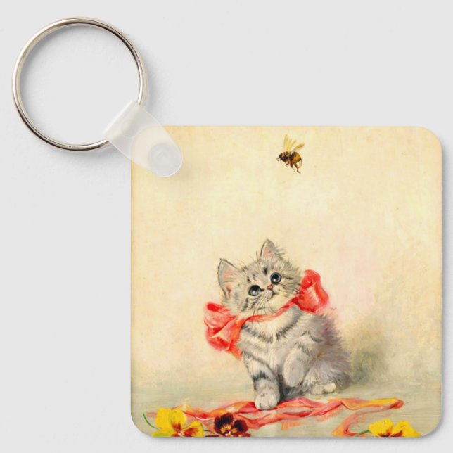 Porte-clés Kitten avec ruban rouge (Recto)