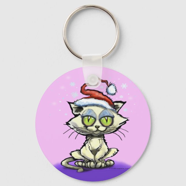 Porte-clés Kitten Santa Hat (Recto)