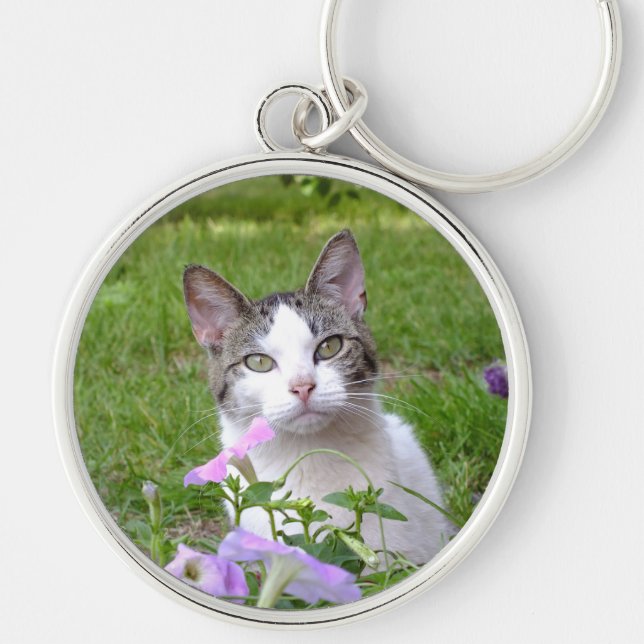 Porte-clés Kitty dans le Porte - clé des fleurs (Devant)