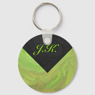 Porte-clés Kiwi Bash Green and Black Monogram