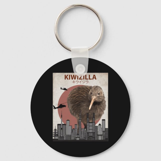 Porte-clés Kiwizilla Funny Kiwi New Zealand Bird Lovers Gift  (Recto)