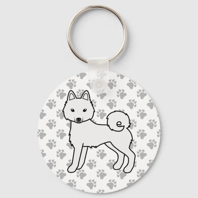 Porte-clés Klee Kai Alaskan Blanc Chien Mignon & Pattes (Recto)