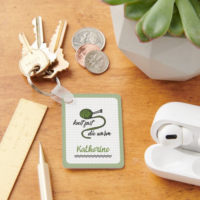 Porte-clés Knit Vert Olive Rapide, Mourir Chaud (Bureau)