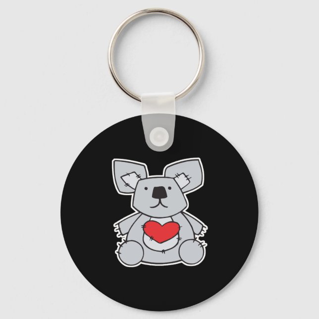 Porte-clés koala en forme de cœur de la Saint-Valentin (Recto)