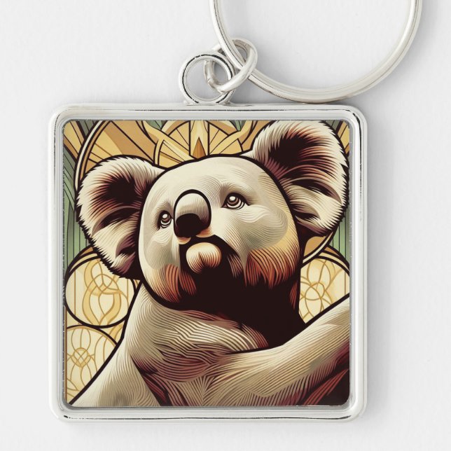 Porte-clés Koala en style Art déco (Devant)