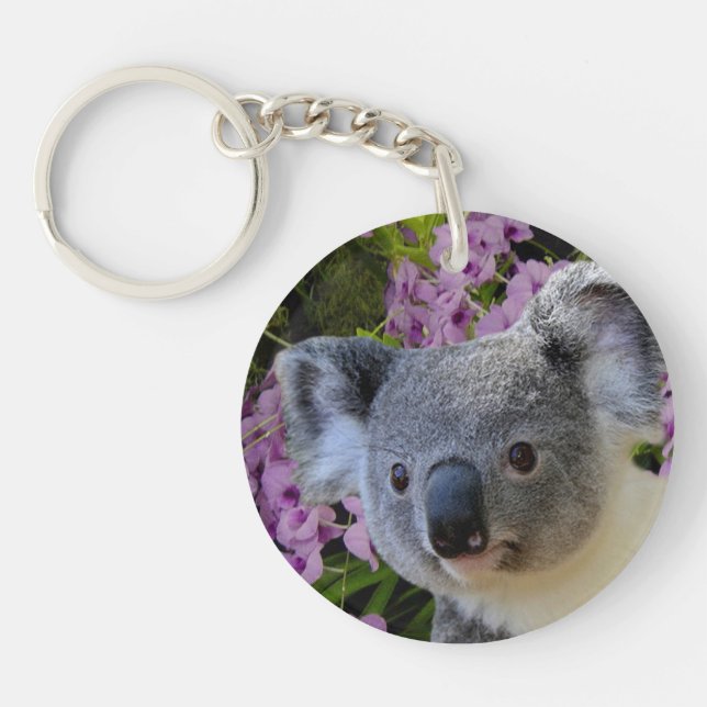 Porte-clés Koala et orchidées (Devant)