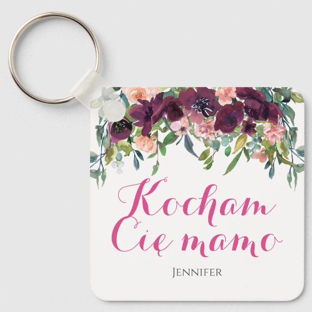 Porte-clés Kocham Ciconnecmamo Je t'aime maman dans Cadeau po (Recto)