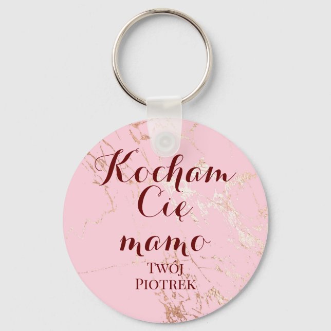 Porte-clés Kocham Ciconnecmamo Je t'aime maman en Pologne (Recto)