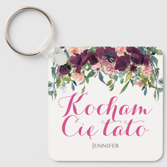 Porte-clés Kocham Ciconnectato Je t'aime papa dans Cadeau pol (Recto)