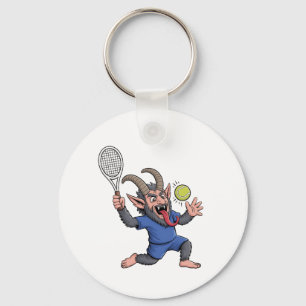 Porte-clés Krampus effrayant jouant au tennis Noël
