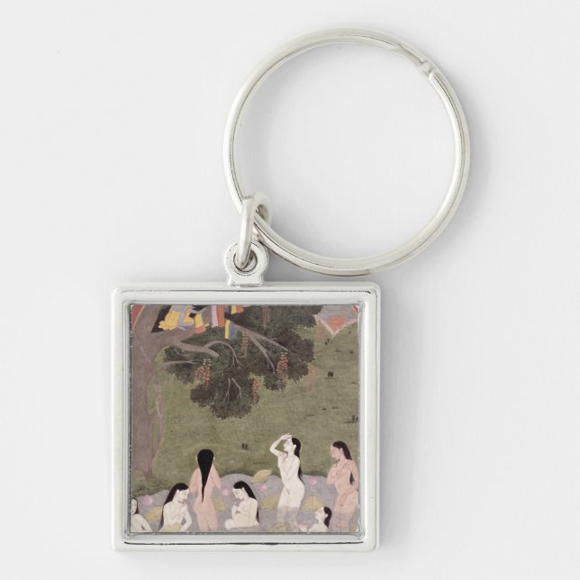Porte-clés Krishna avec les vêtements des filles de vache, (Devant)